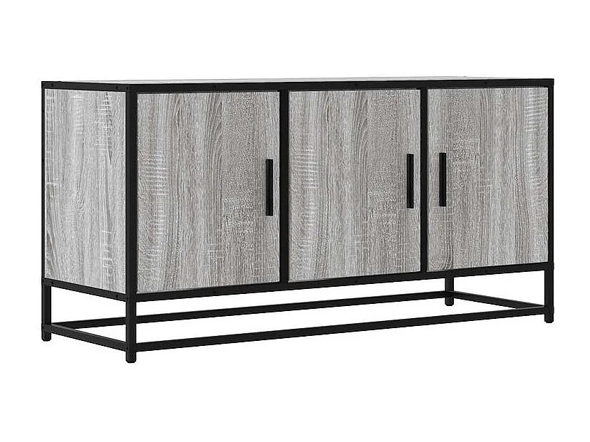 Meuble TV sonoma gris 100x35x50 bois d'ingénierie et métal