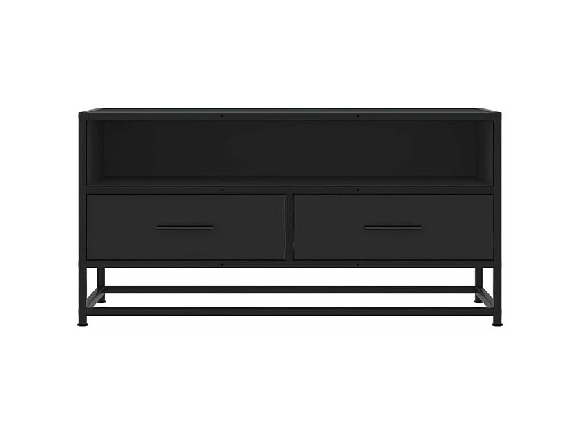 Meuble TV noir 80x34,5x40 bois d'ingénierie et métal