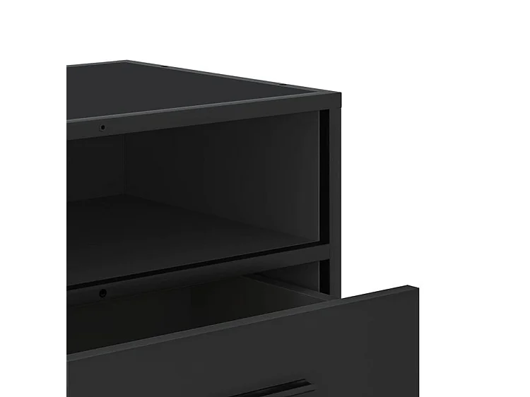 Meuble TV noir 80x34,5x40 bois d'ingénierie et métal