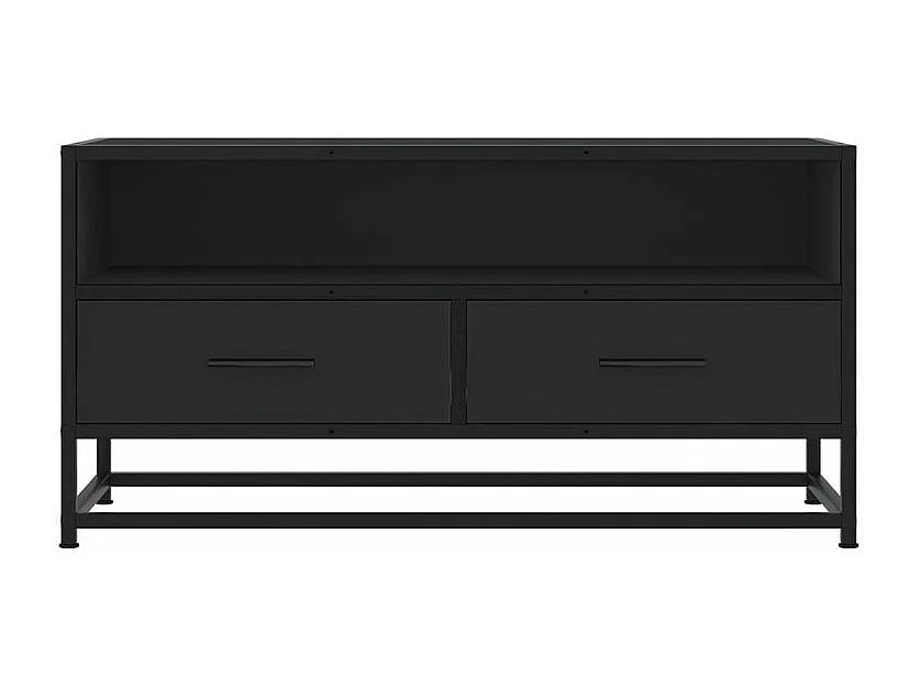 Meuble TV noir 80x34,5x40 bois d'ingénierie et métal