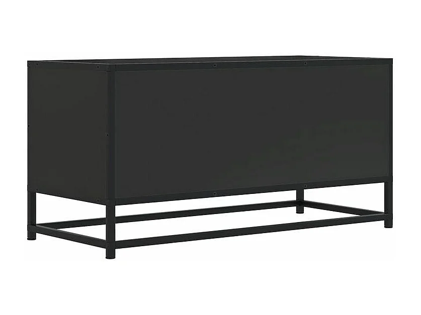 Meuble TV noir 80x34,5x40 bois d'ingénierie et métal