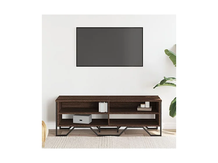 Meuble TV chêne marron 122x34x41 bois d'ingénierie
