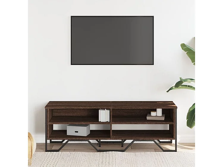 Meuble TV chêne marron 122x34x41 bois d'ingénierie