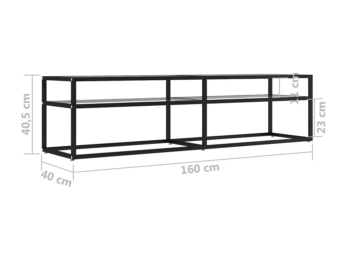 Meuble TV Transparent 160x40x40,5 Verre trempé