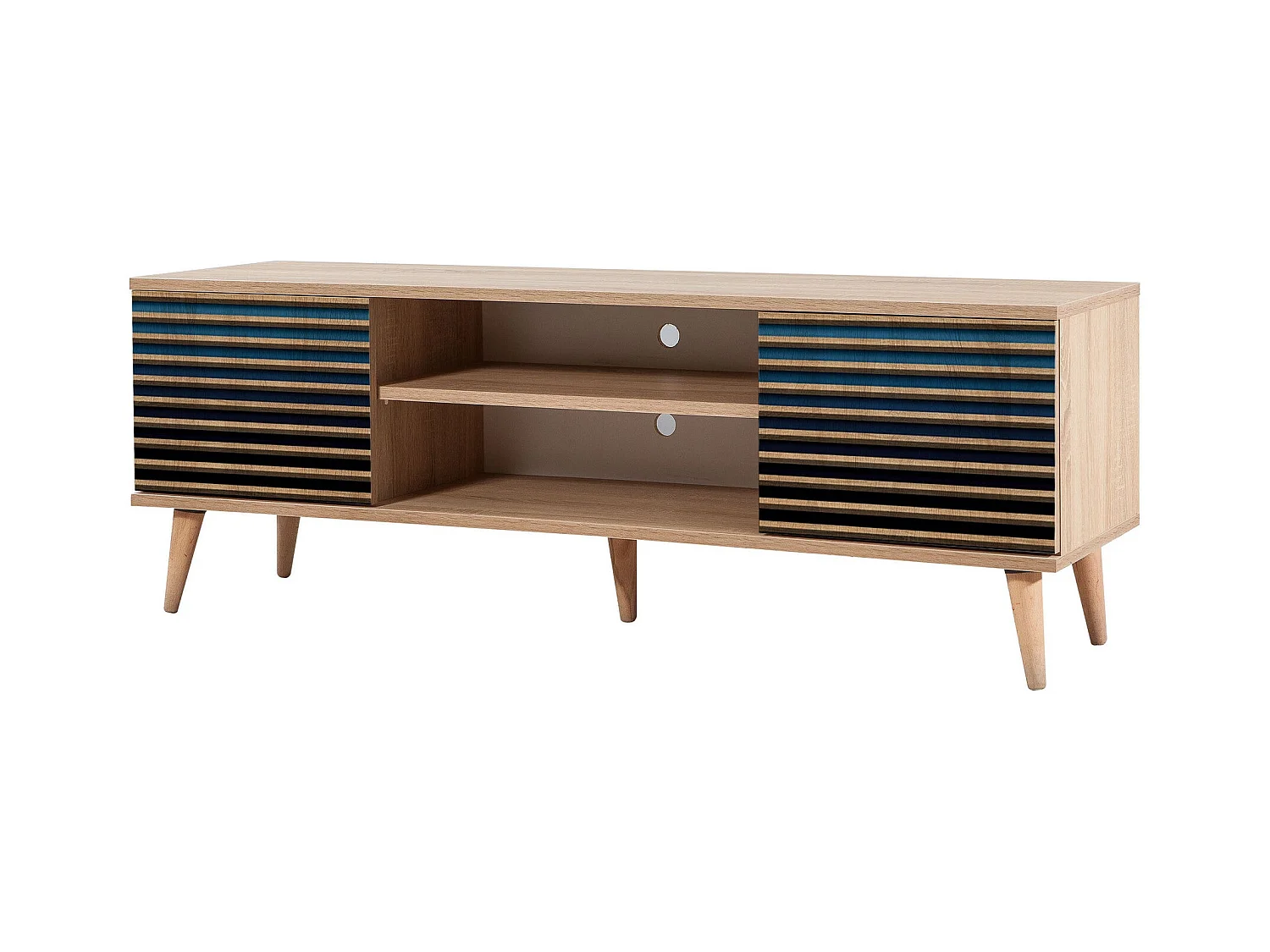 Mueble de TV de melamina – 140 cm – Roble Sonoma