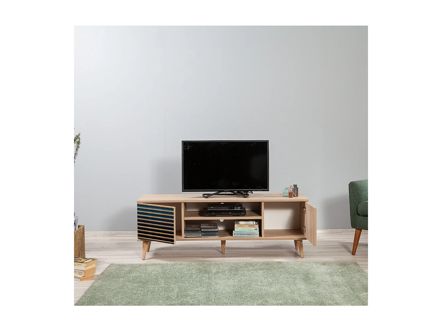 Mobile TV in melamina – 140 cm – Rovere Sonoma