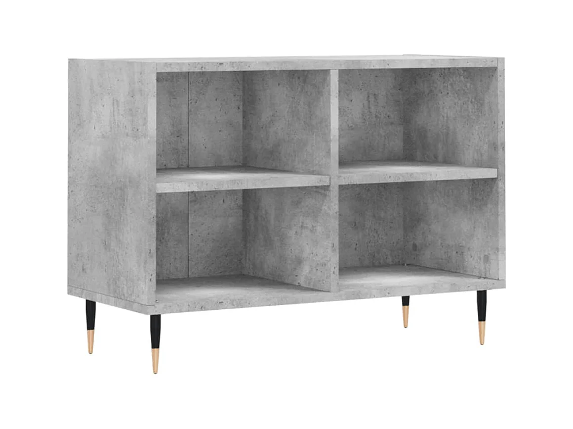 Meuble TV gris béton 69,5x30x50 bois d'ingénierie