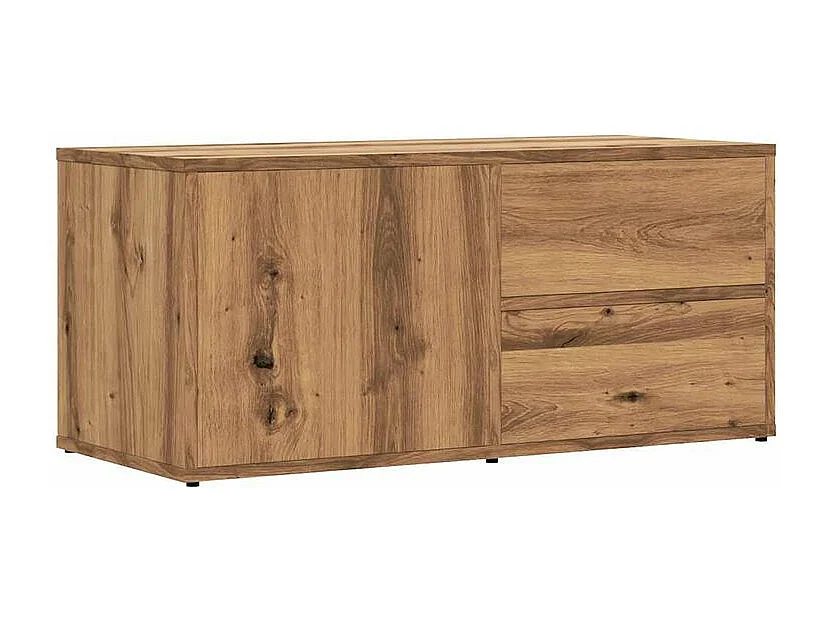 Meuble TV chêne artisanal 80x34x35,5 bois d'ingénierie