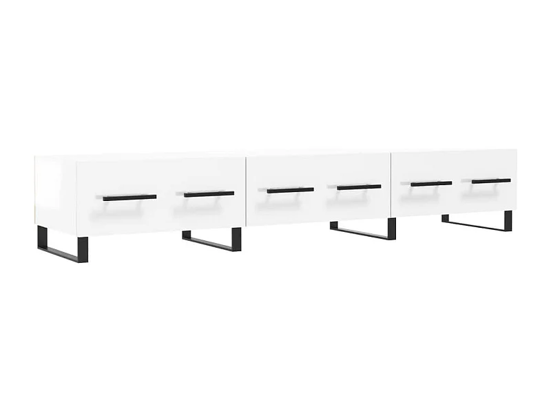 Meuble TV blanc brillant 150x36x30 bois d'ingénierie