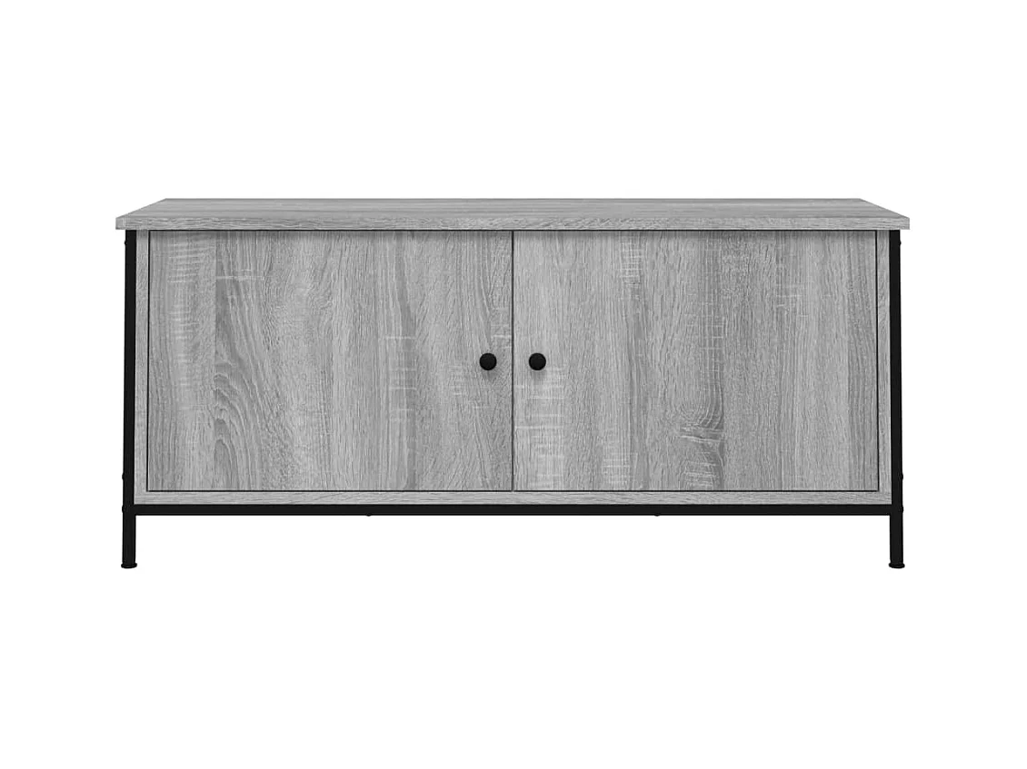 Meuble TV avec portes sonoma gris 102x35x45 bois d'ingénierie