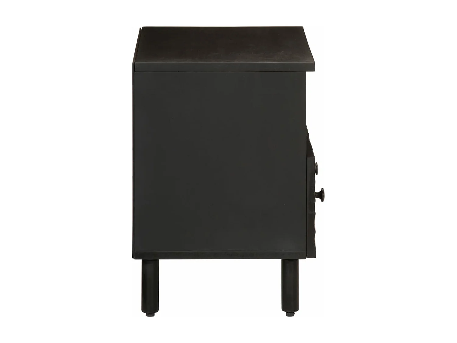Meuble TV noir 70x33x46 bois massif de manguier
