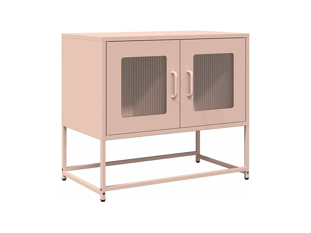Meuble TV rose 68x39x60,5 acier laminé à froid