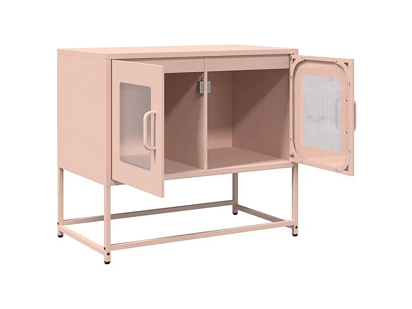 Meuble TV rose 68x39x60,5 acier laminé à froid
