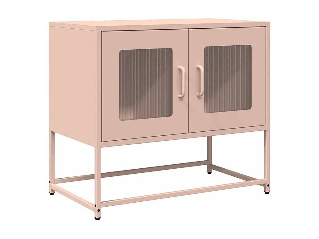 Meuble TV rose 68x39x60,5 acier laminé à froid