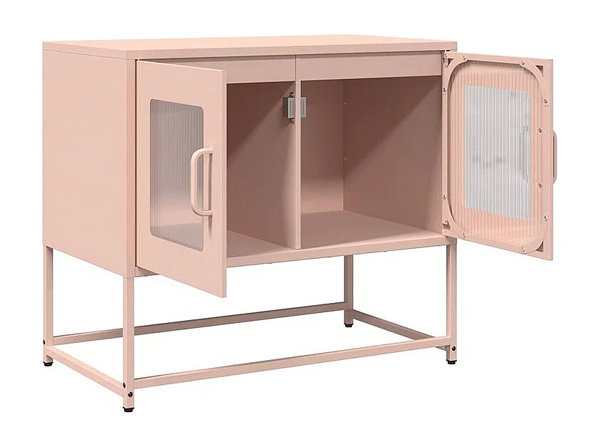 Meuble TV rose 68x39x60,5 acier laminé à froid