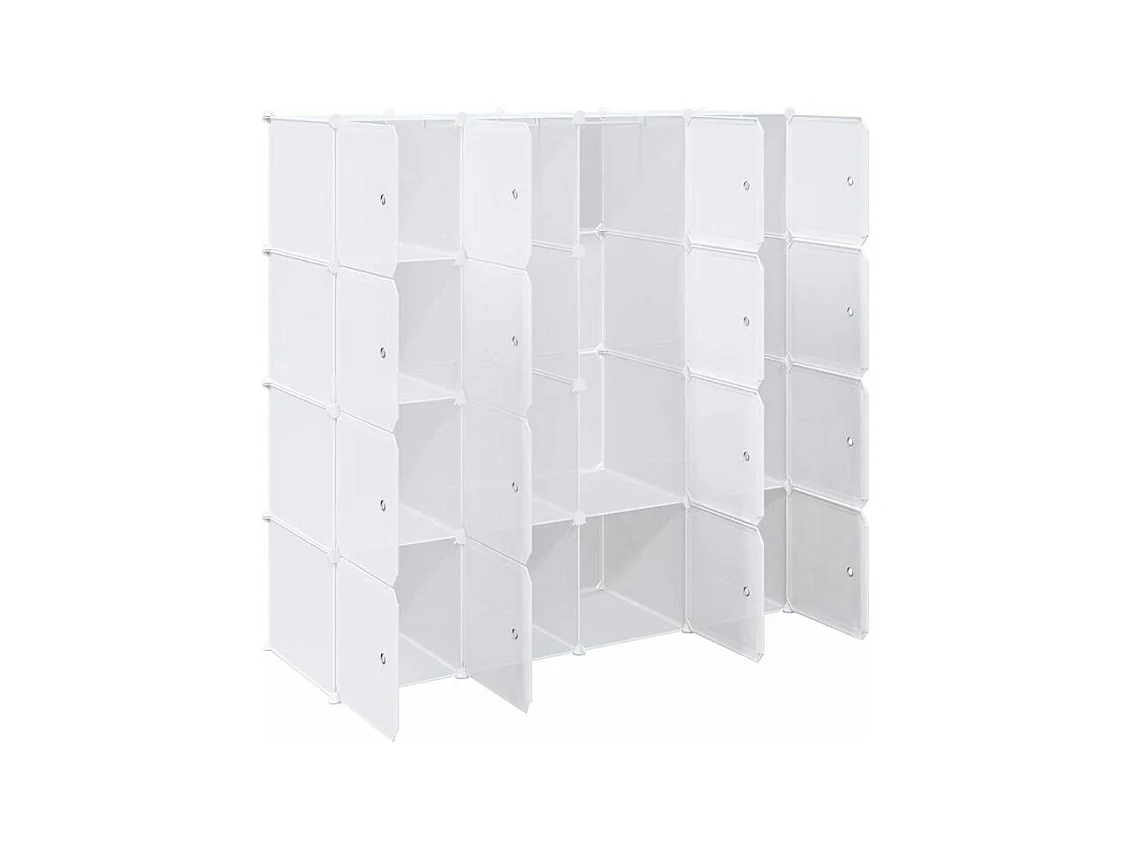 Cubes de rangement 16 pcs avec tiges de suspension PP