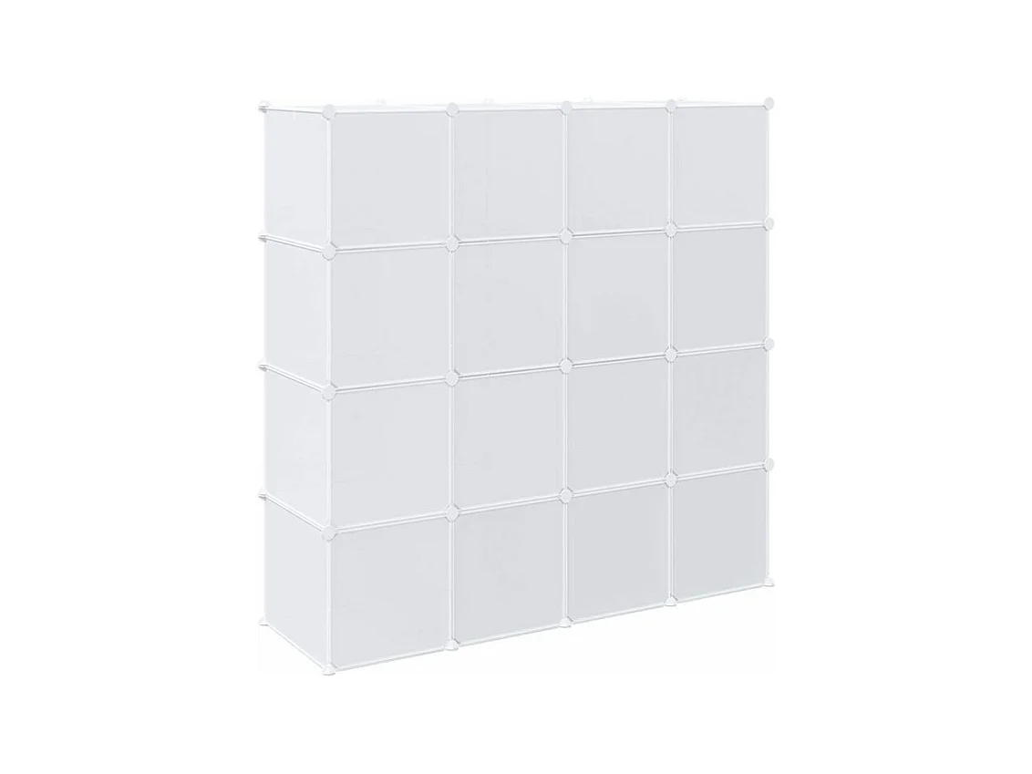 Cubes de rangement 16 pcs avec tiges de suspension PP