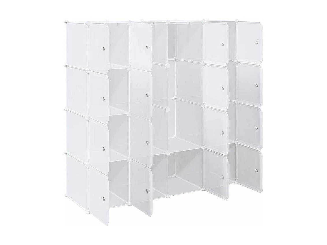 Cubes de rangement 16 pcs avec tiges de suspension PP