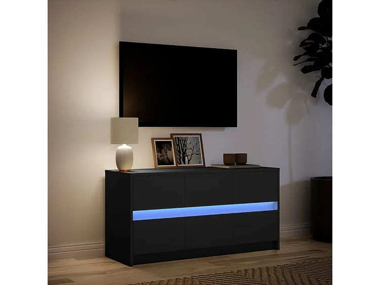 Meuble TV avec LED noir 100x34x50 bois d'ingénierie