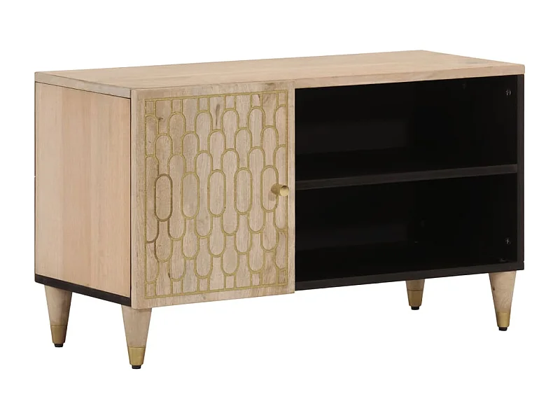 Meuble TV 80x31x46 bois massif de manguier