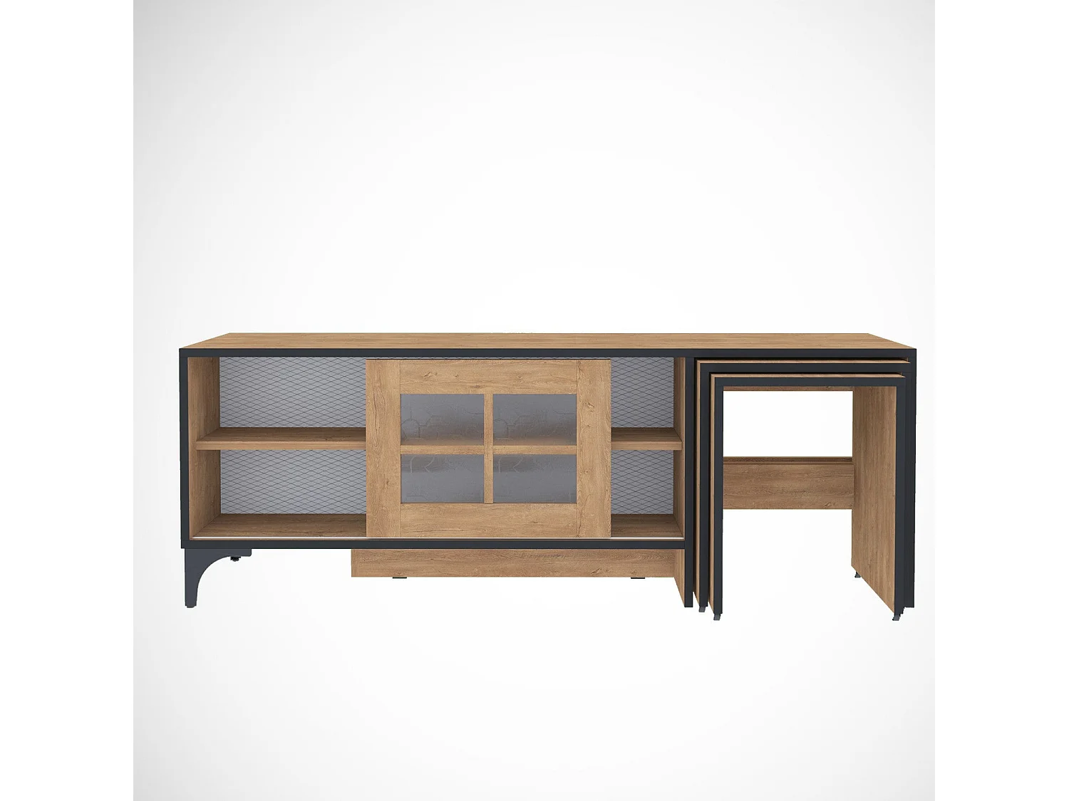 TV-Schrank – 150 cm x 54 cm x 42 cm – Eiche – Spanplatte mit Melaminbeschichtung