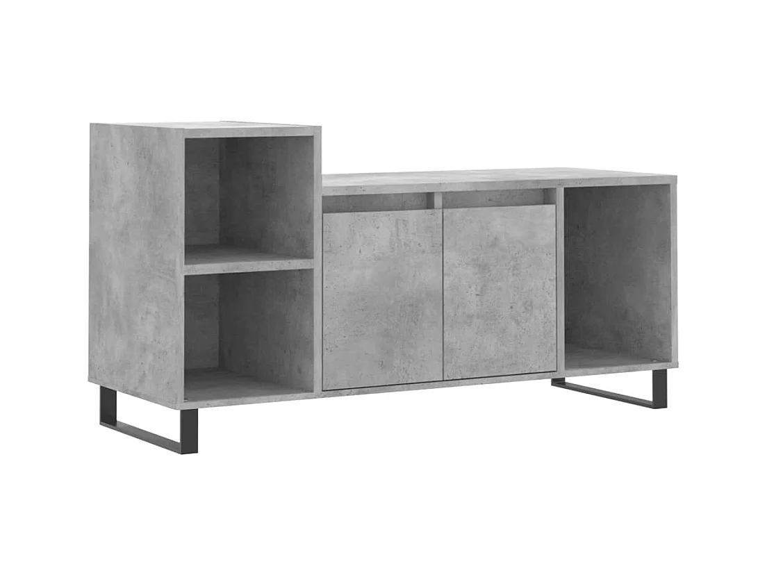 Meuble TV Gris béton 100x35x55 Bois d'ingénierie