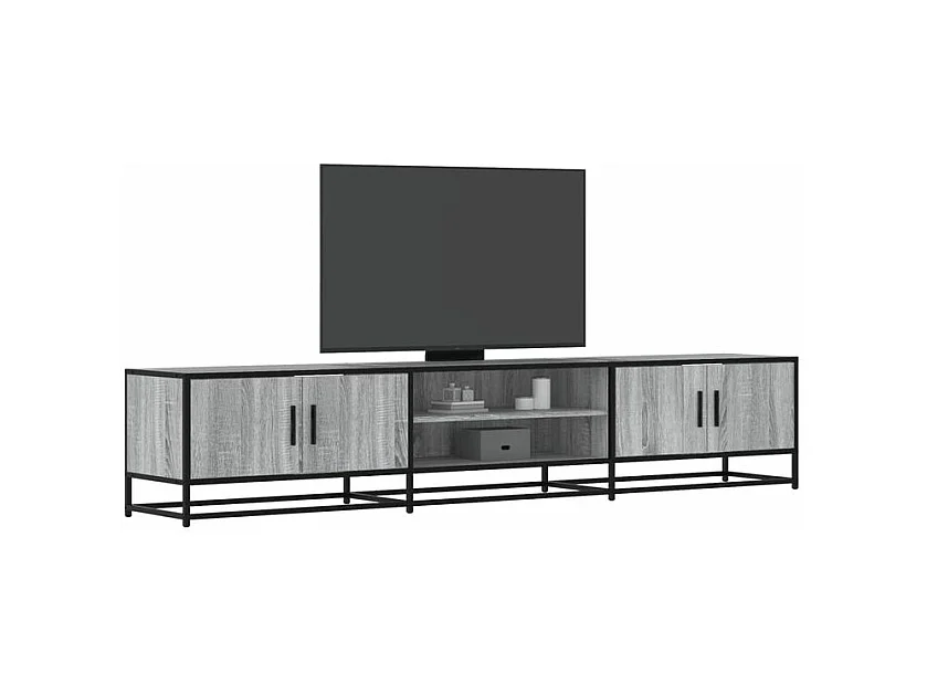 Meuble TV sonoma gris 210x35x41 bois d'ingénierie