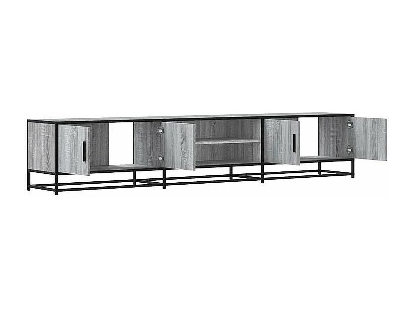 Meuble TV sonoma gris 210x35x41 bois d'ingénierie