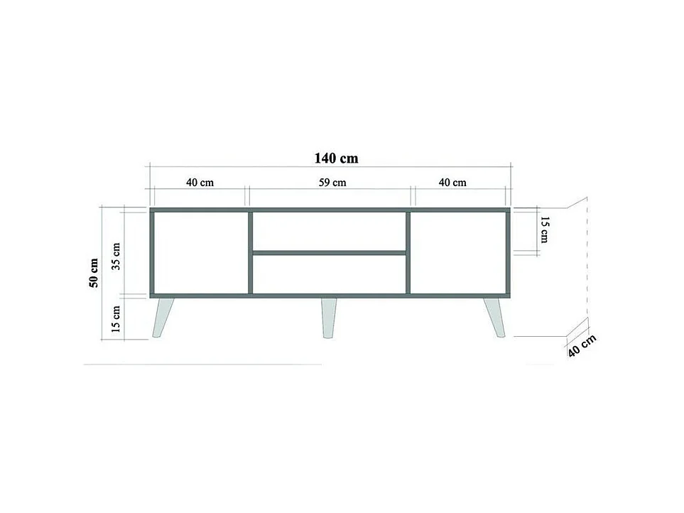 Mueble de TV de roble Sonoma – 140 cm – 100% melamina