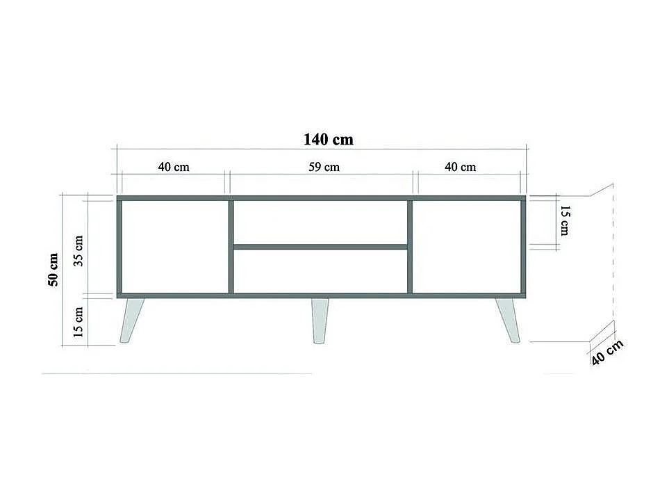 Mobile TV in rovere Sonoma – 140 cm – 100% melaminico