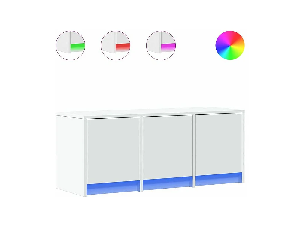 Meuble TV avec LED blanc 97x34x40 bois d'ingénierie