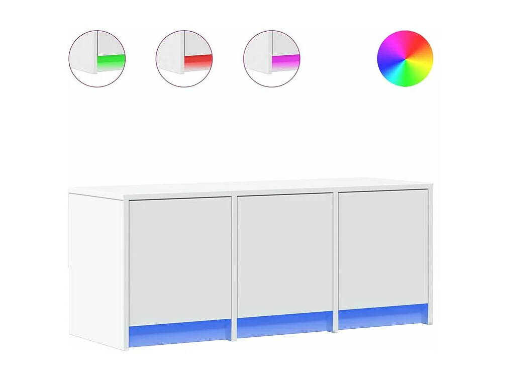 Meuble TV avec LED blanc 97x34x40 bois d'ingénierie