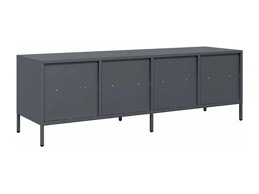 Meuble TV anthracite 135x39x43,5 acier laminé à froid