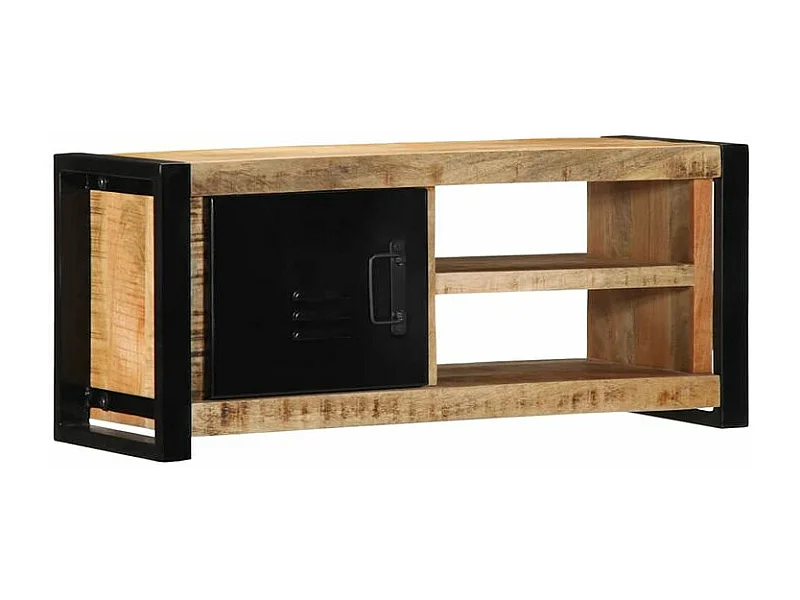 Meuble TV 80x30x35 bois massif de manguier brut