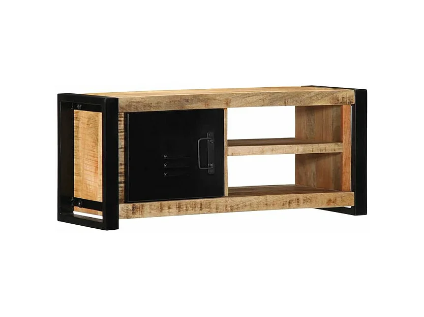 Meuble TV 80x30x35 bois massif de manguier brut