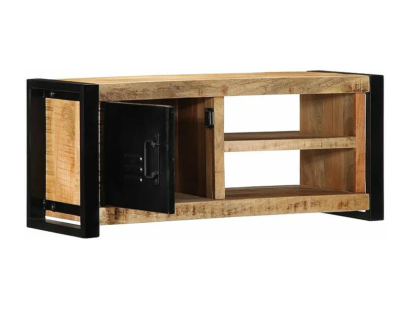 Meuble TV 80x30x35 bois massif de manguier brut