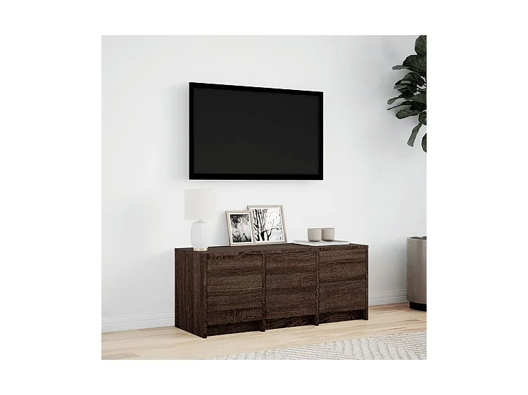 Meuble TV avec LED chêne marron 97x34x40 bois d'ingénierie