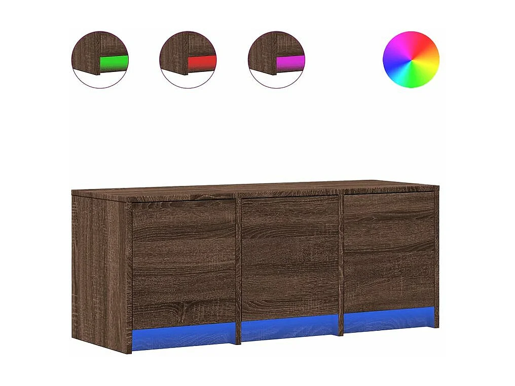 Meuble TV avec LED chêne marron 97x34x40 bois d'ingénierie