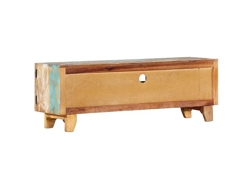 Meuble TV 2 portes 1 tiroir bois massif recyclé Zingo