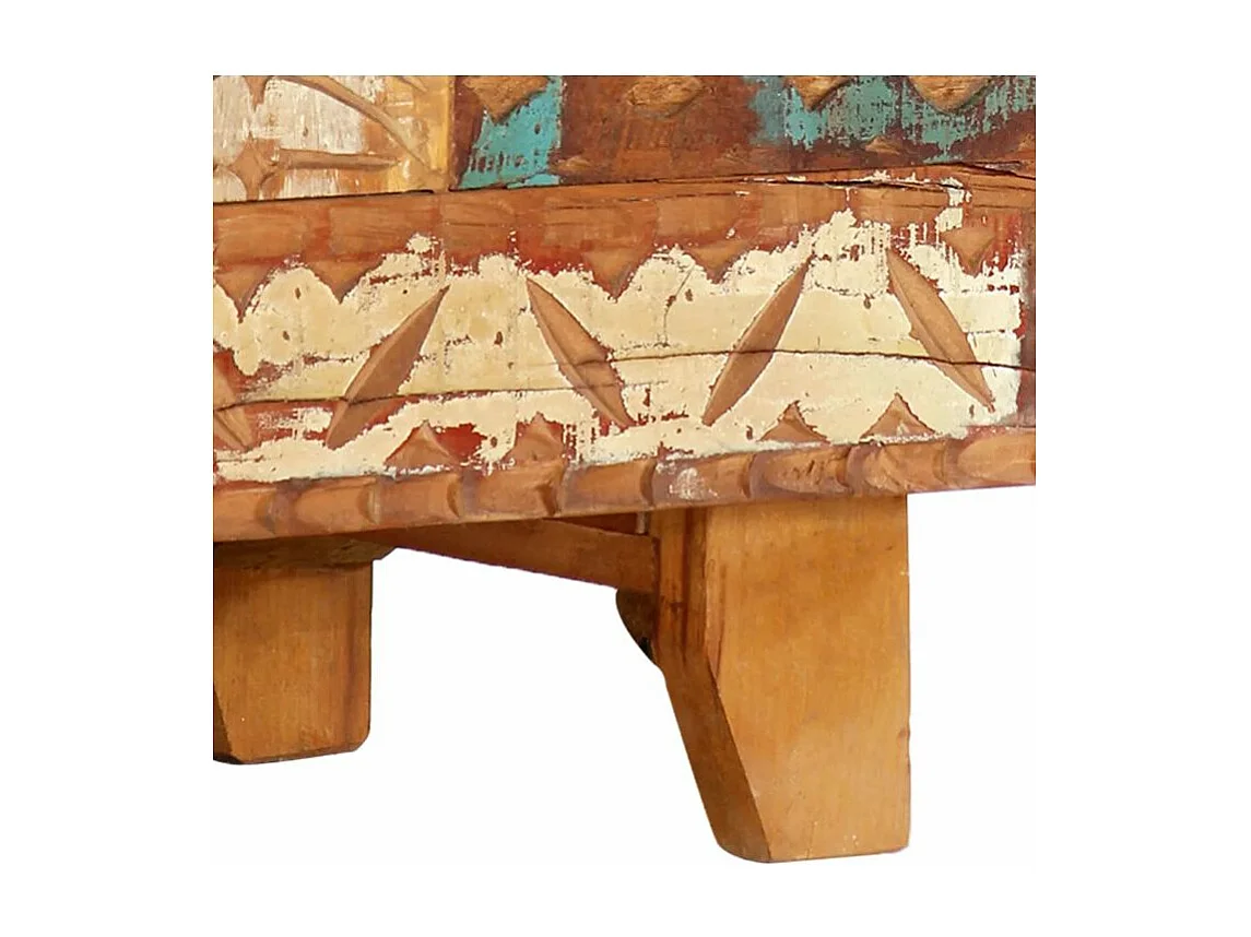 Meuble TV 2 portes 1 tiroir bois massif recyclé Zingo