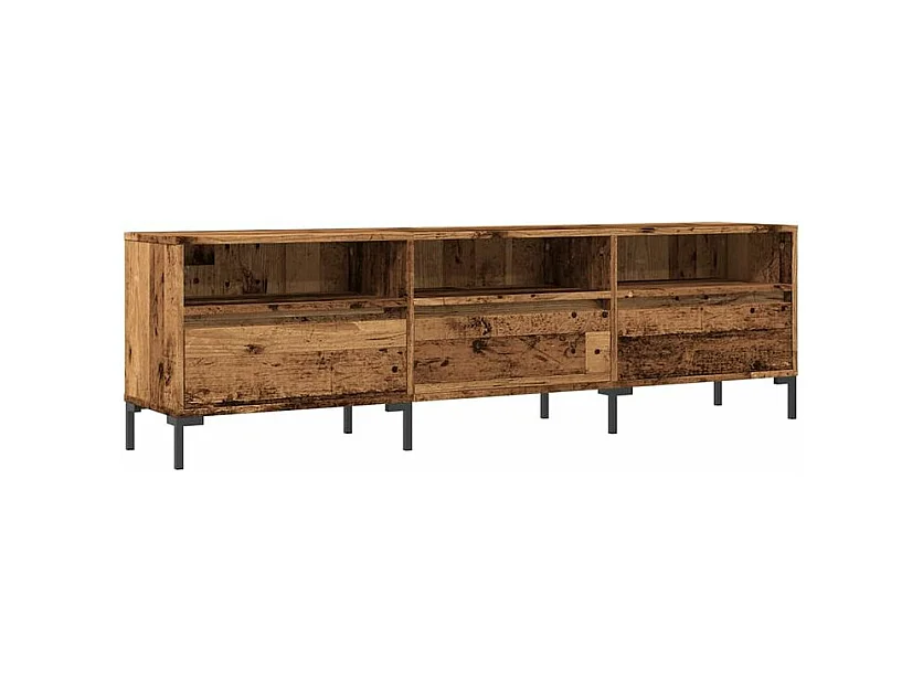 Meuble TV vieux bois 150x30x44,5 bois d'ingénierie