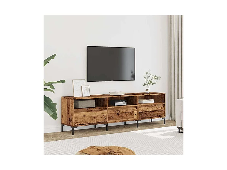 Meuble TV vieux bois 150x30x44,5 bois d'ingénierie