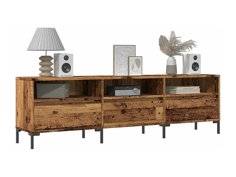 Meuble TV vieux bois 150x30x44,5 bois d'ingénierie