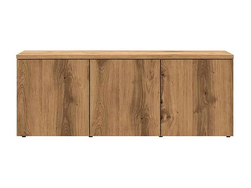 Meuble TV chêne artisanal 80x34x30 bois d'ingénierie