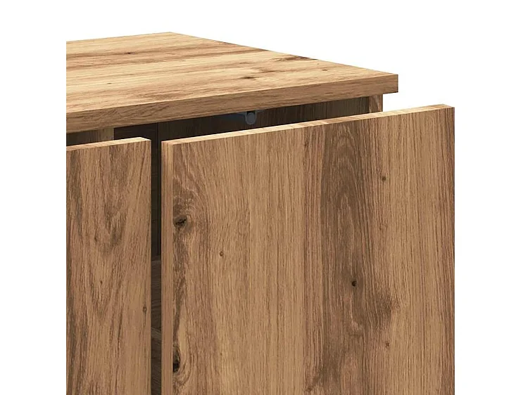 Meuble TV chêne artisanal 80x34x30 bois d'ingénierie