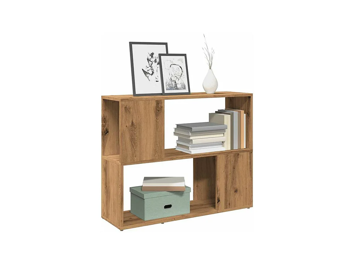 Bibliothèque-Séparateur de pièce chêne artisanal 80x24x63
