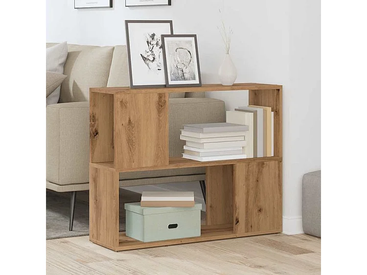 Bibliothèque-Séparateur de pièce chêne artisanal 80x24x63