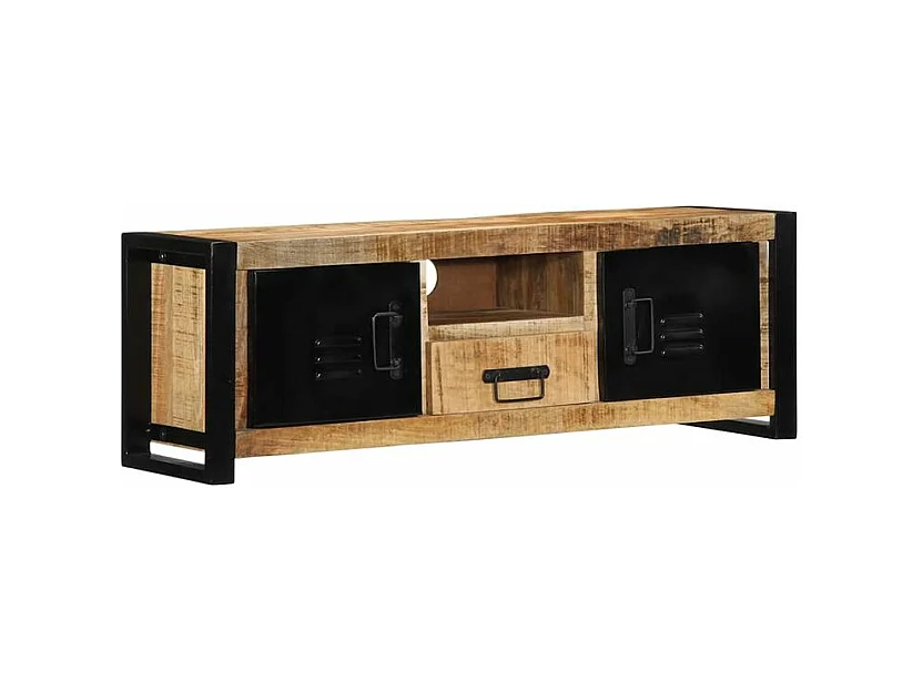 Meuble TV 100x30x35 bois massif de manguier brut