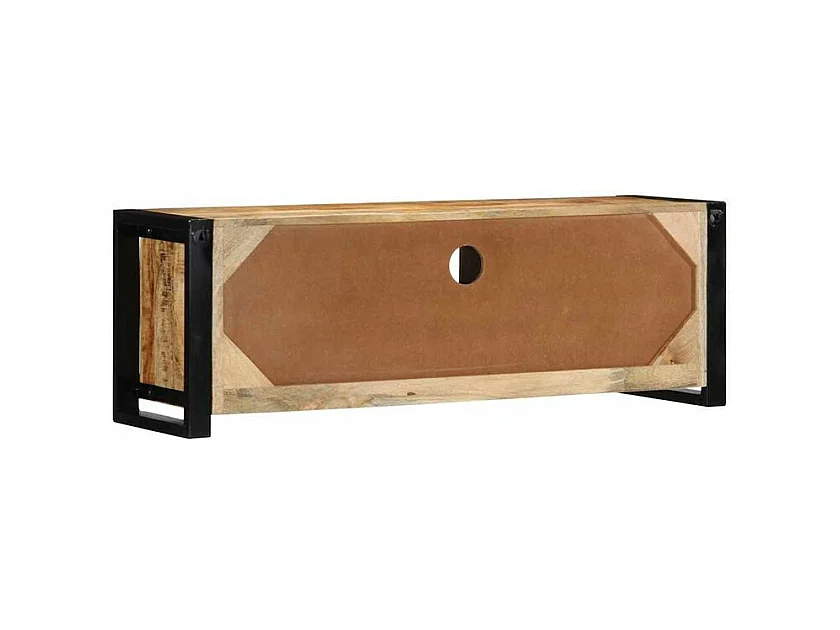 Meuble TV 100x30x35 bois massif de manguier brut