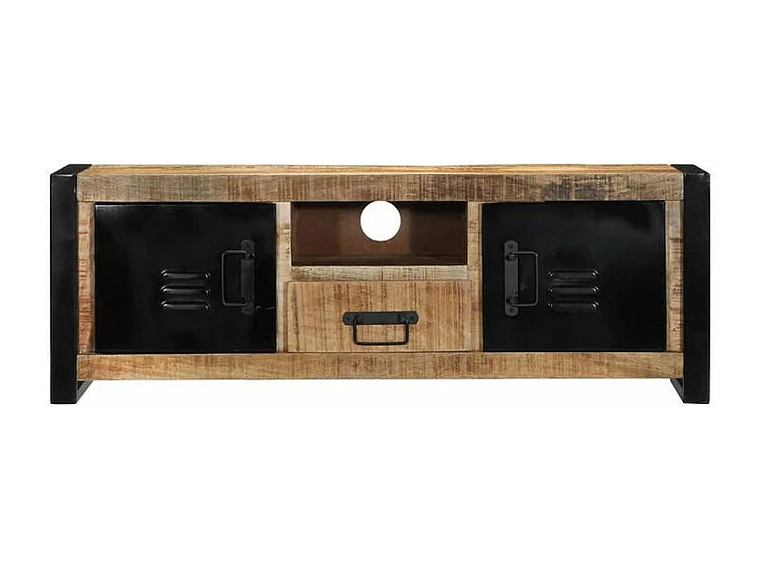 Meuble TV 100x30x35 bois massif de manguier brut